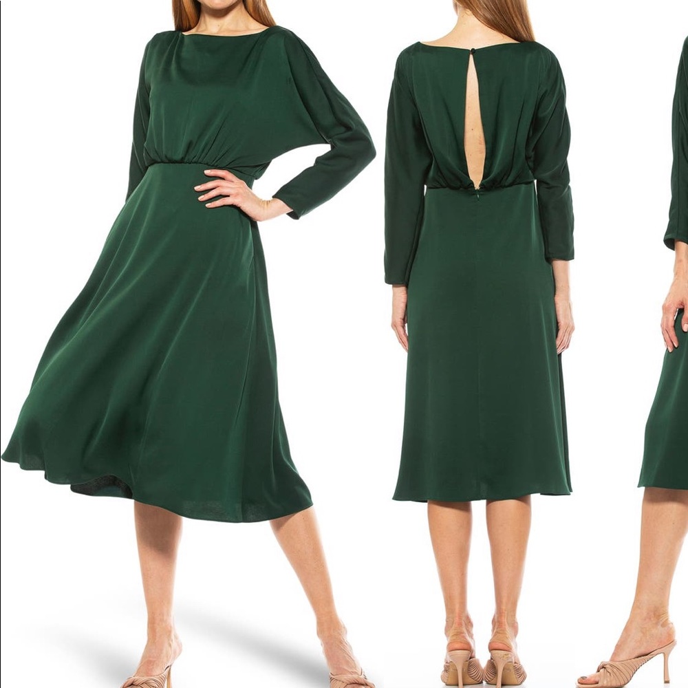 Alexia Admor Ellie boatneck dolman fit and flare Green dress